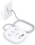 Travel Essentials, 22.5W/4.5A Flat Plug Power Strip, 6 Ft Extension Cord by OneBeat