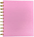 Talia Discbound Notebooks, Planner, Customizable, With 1" Gold Discs (Spring Pink, Letter (8.5in x 11in)) by Talia