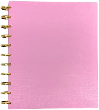 Talia Discbound Notebooks, Planner, Customizable, With 1" Gold Discs (Spring Pink, Letter (8.5in x 11in)) by Talia