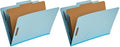 Amazon Basics Classification Folder for Documents and Organization, 1 Divider, 2" Embedded Fasteners, Letter Size, Light Blue, 10 Count (Pack of 2) by AmazonBasics