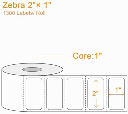 【15600 Labels/12 Rolls】 3-Proof 1" Core Labelebal 2" x 1" Direct Thermal Label (51mm x 25mm) Multipurpose Shipping Address Barcodes Labels Compatible for Zebra & Rollo Desktop Label Printer - Image 2