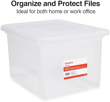 Staples Plastic File Box with Snap Lid, Letter/Legal Size, Clear, 2/Pack - Image 3