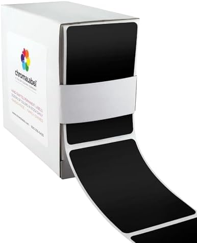 ChromaLabel 2 x 3 Inch Black Rectangle Labels, Writable, 250/Box by ChromaLabel