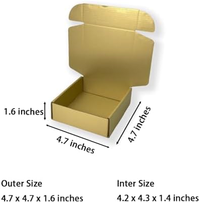 50 Pack 4.7x4.7x1.6 in Gold Shipping Boxes - Image 2