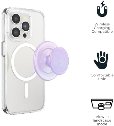 PopSockets Phone Grip for MagSafe, Magnetic Holder- Opalescent Clear - Image 3