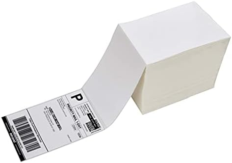 4 x 6 Thermal Shipping Labels with Perforations, 1000 Fanfold Direct Thermal Labels, Permanent Adhesive, White Mailing Labels for Thermal Printer by Immuson