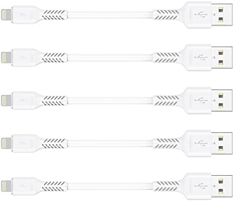4 inches iPhone Charger Cord Short, 5Pack Small USB A to Lightning Cable Fast Charging Compatible with Apple iPhone 13 12 11 Pro Max Xs X 8 Plus SE2, iPad Air/Mini, Portable Charger by ULIFTUS