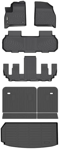 HAFIDI® Floor Mats & Cargo Liner & Seatback Cargo Set for 2024 2025 2026 Chevy Traverse 7 Seats & 2025 2026 Buick Enclave & 2024-2026 GMC Acadia 7 Seats (Not for 2024 Traverse Limited) by HAFIDI