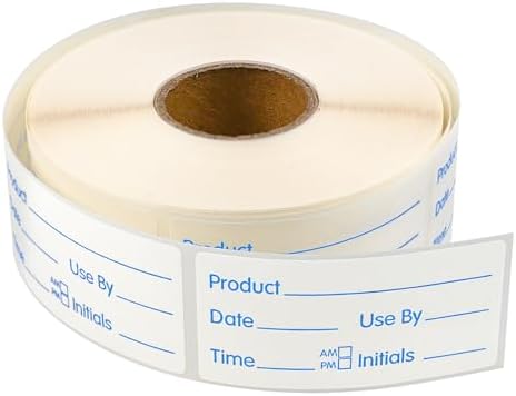 L Liked 500 Stickers Use by 1 x 2 Inch Blue Dissolvable Food Labels by LLIKED