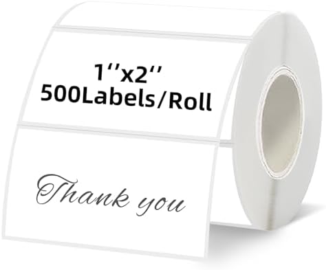 2''x1'' White Direct Thermal Barcode Labels,Self-Adhesive Thermal Printer Stickers for Address Design DIY Logo Business by Unknown