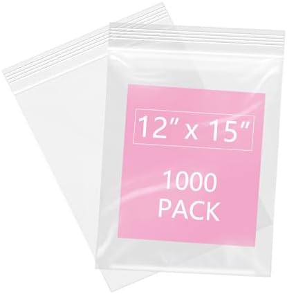 iMailer- 1000 Pcs- 12" x 15" Large Plastic Zip Poly Bags by iMailer