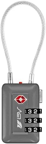 TSA Accepted Luggage Travel Lock, Set-Your-Own Combination Lock for School Gym Locker, Luggage Suitcase Baggage Locks, Filing Cabinets, Toolbox, Case (Slate Gray, 1 Pack) by BV