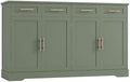 HOSTACK Sideboard Buffet Cabinet with Storage, Kitchen Cabinet, Green/Gold by HOSTACK