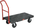 Rubbermaid Commercial Products Heavy Duty Platform Truck, 8" Polyolefin Casters, 2500 lb. Capacity, Black, for Warehouse/Garage/Cleaning/Manufacturing by RubbermaidCommercialProducts