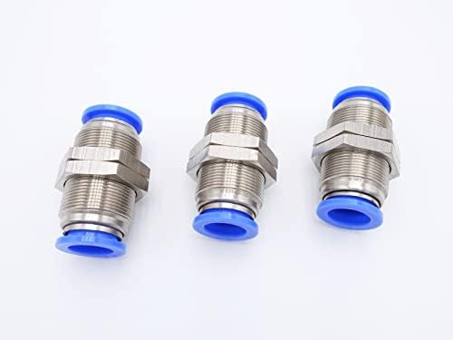 Push to Connect Fitting 1/2" Tube OD, Pneumatic Bulkhead Union by IVLPHA