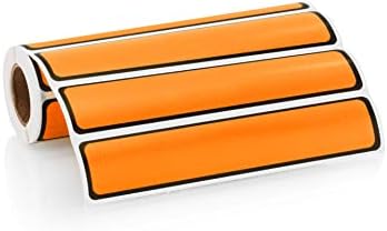 Carstens Adhesive Sticker Labels, 5 3/8” x 1”, Binder Labels for 1” Ring Binder Spines, Orange, Roll of 200 - Image 6
