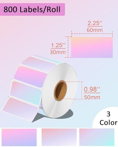 2.25 x 1.25 Thermal Labels, Self-Adhesive Address Shipping Barcode Thermal Stickers,Thermal Printer Labels Compatible with Rollo & Zebra & MUNBYN, 800 Labels for Printer, Fantasy Purple - Image 2