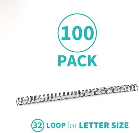 Binditek 100 Pack Double Loop Wire Binding Spines, 5/16 Inch Binding Wire for Letter size, 3:1 Pitch, 40 Sheet Capacity, 32-Loop, Black, for Students and Coworkers - Image 3