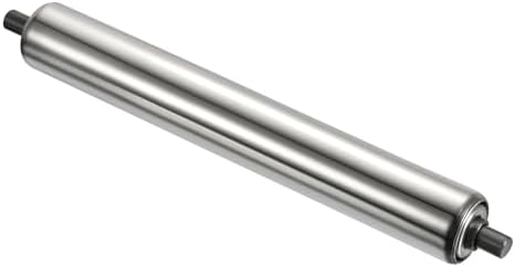 PATIKIL Conveyor Roller 3" Diameter 12" Length, 1 Pack Stainless Steel Transmission Replacement Part Galvanized End, Silver by PATIKIL