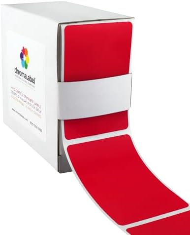 ChromaLabel Red Rectangle Labels, 2 x 3 Inch, 250/Box by ChromaLabel