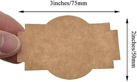 HAHIYO 3*2Inches 150Pcs Natural Brown Kraft Sticker Rectangles of 3 different shapes Label Sticker Roll Blank label Sticker to Write On Permanent Adhesive Dot Sticker for Jar Canning Label Price Tag - Image 2