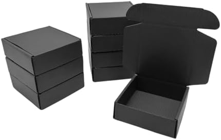 50 Pack 5.5x5.1x2 in Black Shipping Boxes by Unknown