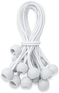 6 Inch Ball Bungee Cords, Heavy Duty UV Resistant Elastic Strap, Reusable Tie Down Cord with Balls, Indoor Outdoor Cords for Golf Net, Soccer Goals, Camping, Tent Poles, Hose (White, 20 Pack) by RopesAndNets