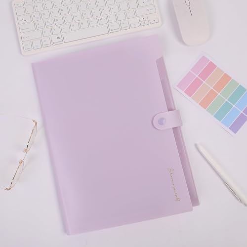 SKYDUE Expanding File Folder, Accordion File Organizer with 8 Pocket, Expandable Document Paper Receipt Holder for School Office Hospital, Letter/A4 Size Purple - Image 7
