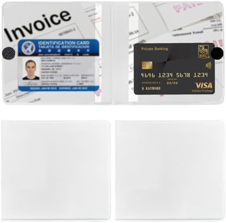 Ziciner 2PCS Car Registration and Insurance Holder, 5.2"× 4.7" Premium Auto Glove Box Organizer with Closure, Essential Vehicle Document Holder for Card, Driver License (White) by Ziciner