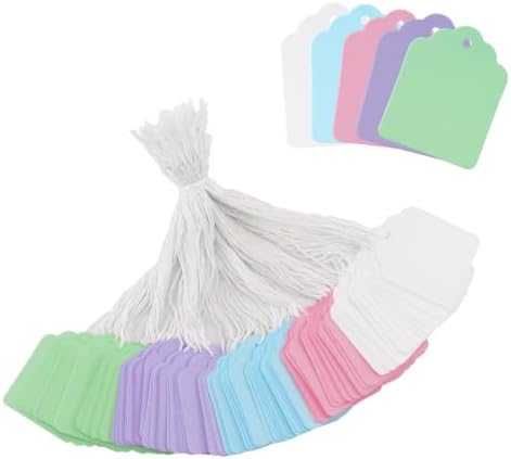 joycraft 200Pcs Price Tags with String, 1.4x1.8In Macarons Color Gift Tags by joycraft