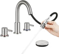 Bathroom Sink Faucet 3 Hole with Pull Down Sprayer, Brushed Nickel by IUERASD
