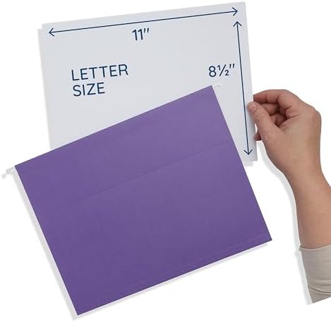 Blue Summit Supplies 25 Hanging File Folders, Letter Size, Jewel Tones - Image 3