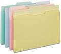 Staples Colored File Folders, Letter, 3-Tab Top-Tab, Pastel, 100/Bx by Staples
