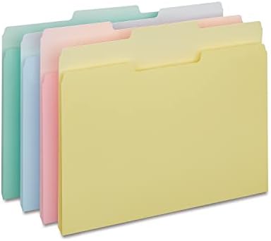 Staples Colored File Folders, Letter, 3-Tab Top-Tab, Pastel, 100/Bx by Staples