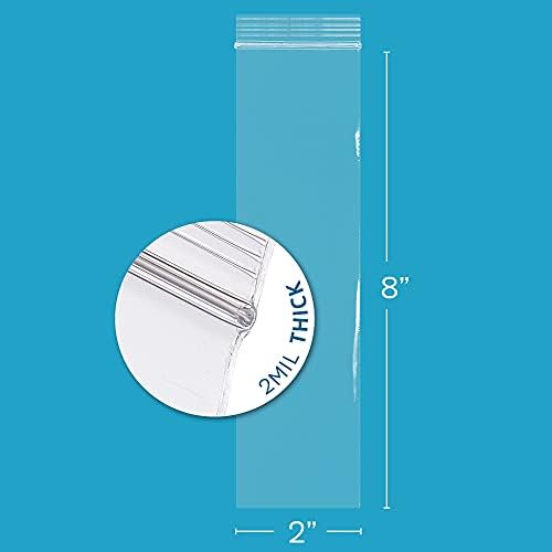 2" x 8" Zip Bags, 200 Pack, 2 Mil, Reclosable for Incense Packaging, GPI - Image 2