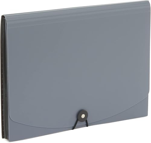 Amazon Basics Expanding File Folder, Document Organizer with 13 Pockets, Letter Size, Waterproof, Black & Gray, 12-Pack - Image 3