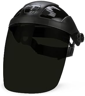 Sellstrom DP4 Face Shield - Lightweight Mask with High Impact Crown & Ratchet Headgear for Work, Grinding, Cutting - ANSI Z87.1 - Anti Fog Polycarbonate Window by Sellstrom