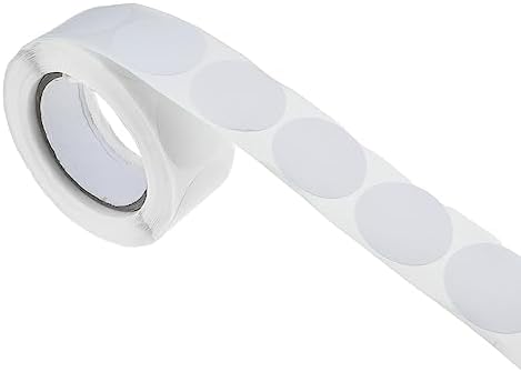 HAHIYO 1Inch 500Pcs White Kraft Label Sticker Roll - Round, Blank, Permanent Adhesive Dot Sticker for Jar, Canning, Price Tag, Store Organizing by HAHIYO