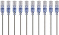 Monoprice SlimRun Cat6A Ethernet Patch Cable - Snagless RJ45 UTP Pure Bare Copper Wire 10G 30AWG 6in Gray 10-Pack by Monoprice