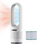 3 IN 1 Tower Fan, 31.5Inch Cooling & Heating Bladeless Fan with HEPA Filter 99.97%, Heater Fan Floor Fan Combo 80° Oscillating with Remote, 8H Timer for Indoor, Bedroom, Home Office Room by Faryuan