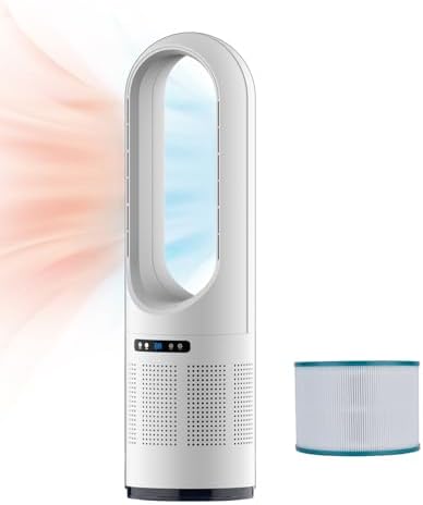 3 IN 1 Tower Fan, 31.5Inch Cooling & Heating Bladeless Fan with HEPA Filter 99.97%, Heater Fan Floor Fan Combo 80° Oscillating with Remote, 8H Timer for Indoor, Bedroom, Home Office Room by Faryuan