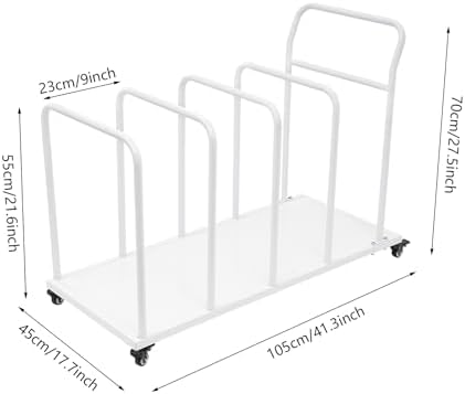 Heavy-Duty Portable Carton Stand, 100 lbs Capacity White Metal Carton Cart with Wheels & Handle, Cardboard Boxes Storage Rack for Home, Supermarket, Warehouse & Commercial Use - Image 5