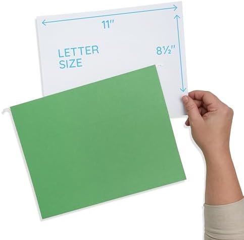 Blue Summit Supplies 25 Hanging File Folders, Letter Size, Green - Image 2