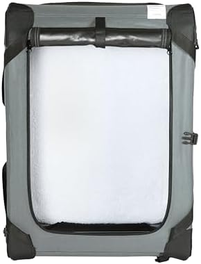 Amazon Basics Portable Folding Soft Dog Crate, 4-Doors, Collapsible Travel Kennel for Cat, Dog, and Small Animals, Quick Setup, Small 26" x 18" x 18", Grey - Image 6