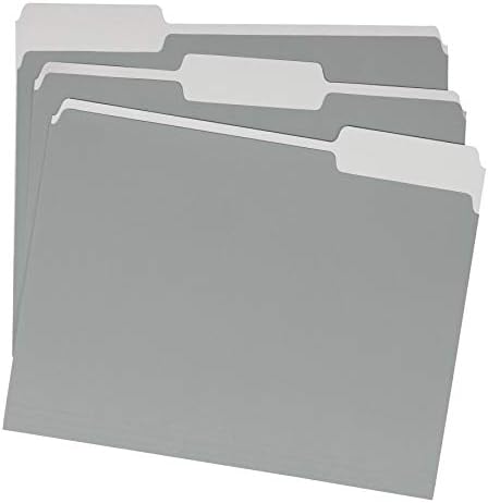 Amazon Basics File Folders for Organization, Letter Size, 1/3 Cut Tab, Gray, (Pack of 360) - Image 2