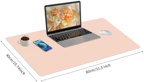 Bloss Pink Desk Mat, Leather Desk Pad, Desk Matt for Desktop, Waterproof Desk Pad Mat, Computer Mat for Office Work/Home/Decor/Desk Protector/Cover(31.5 x 15.7 Inches) - Image 4