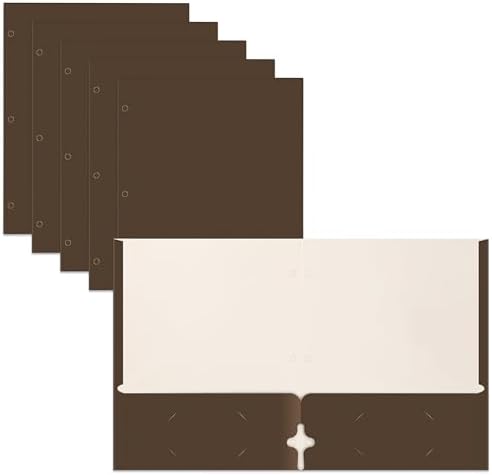 Better Office Products Two Pocket Portfolio Folders, 50-Pack, Brown, Letter Size Paper Folders, 50 Pieces, Brown by BetterOfficeProducts