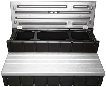 Confer Plastics Two Tier 36" Wide Storage Hot Tub Step: Durable, Multi-Functional, Non-Skid Spa Steps, Easy Installation, Sturdy, Long Lasting Upgrade to Your Space. Proudly Made in USA. - Grey - Image 3