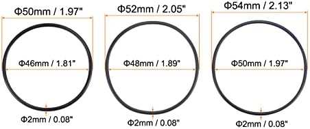 MECCANIXITY Nitrile Rubber O-Rings 50mm 52mm 54mm OD 46mm 48mm 50mm ID 2mm Thick Seal Gasket, Black 30in1 Set - Image 2