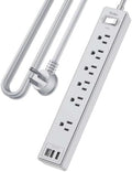 Yintar 10Ft Surge Protector Power Strip with 6 Outlets & 3 USB Ports, Grey by Yintar